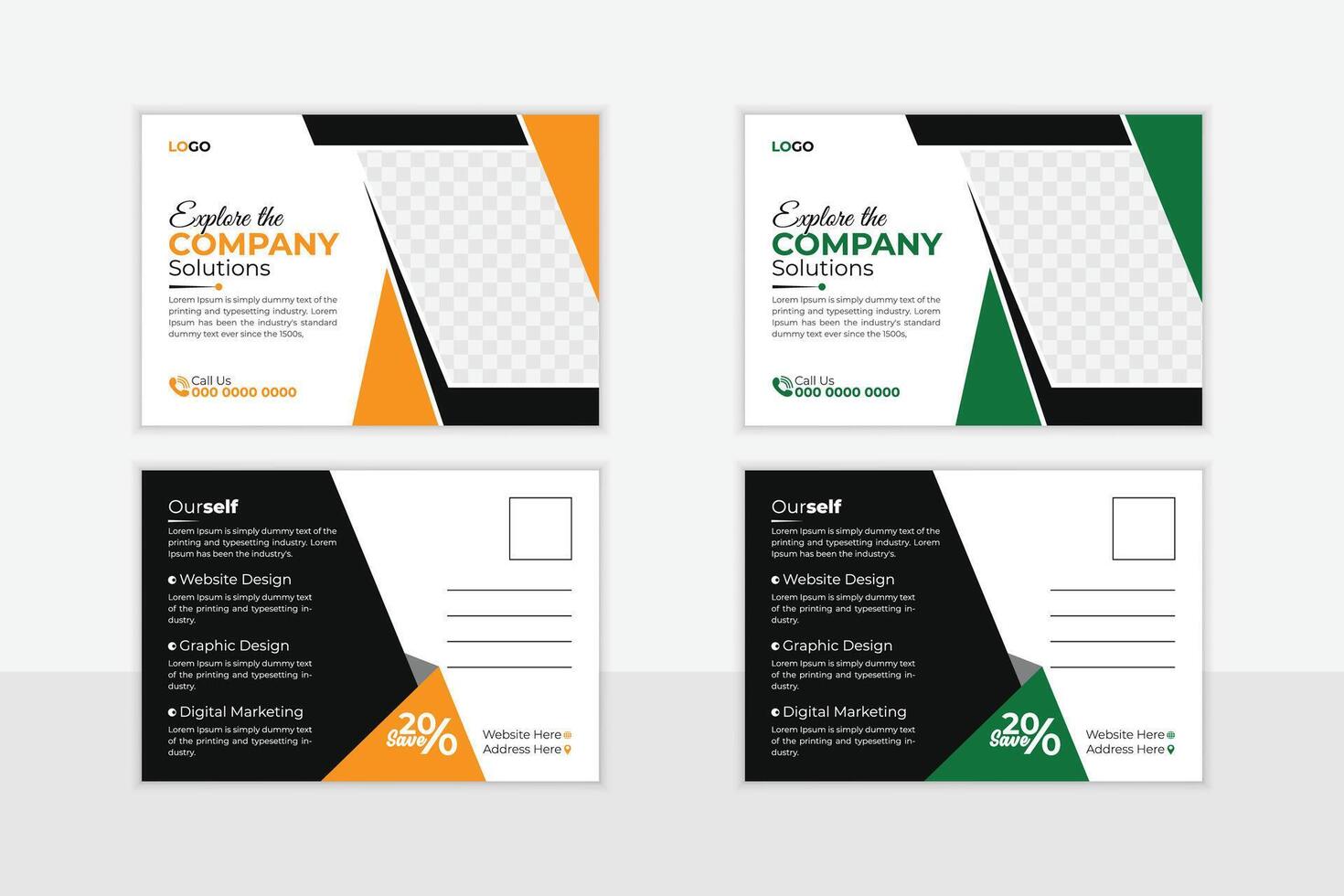Business Post Card Design, Modern Business post card template vector