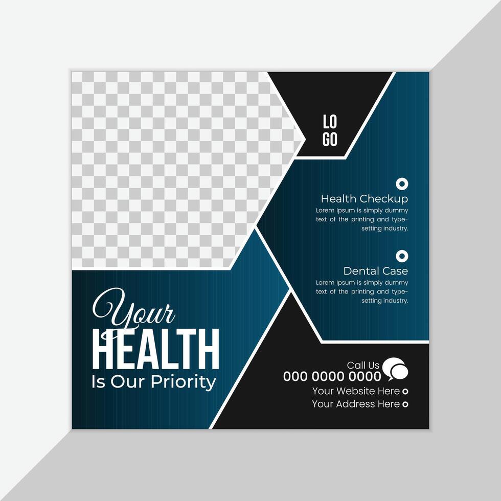Medical Social Media Post Design, Modern Design Template vector