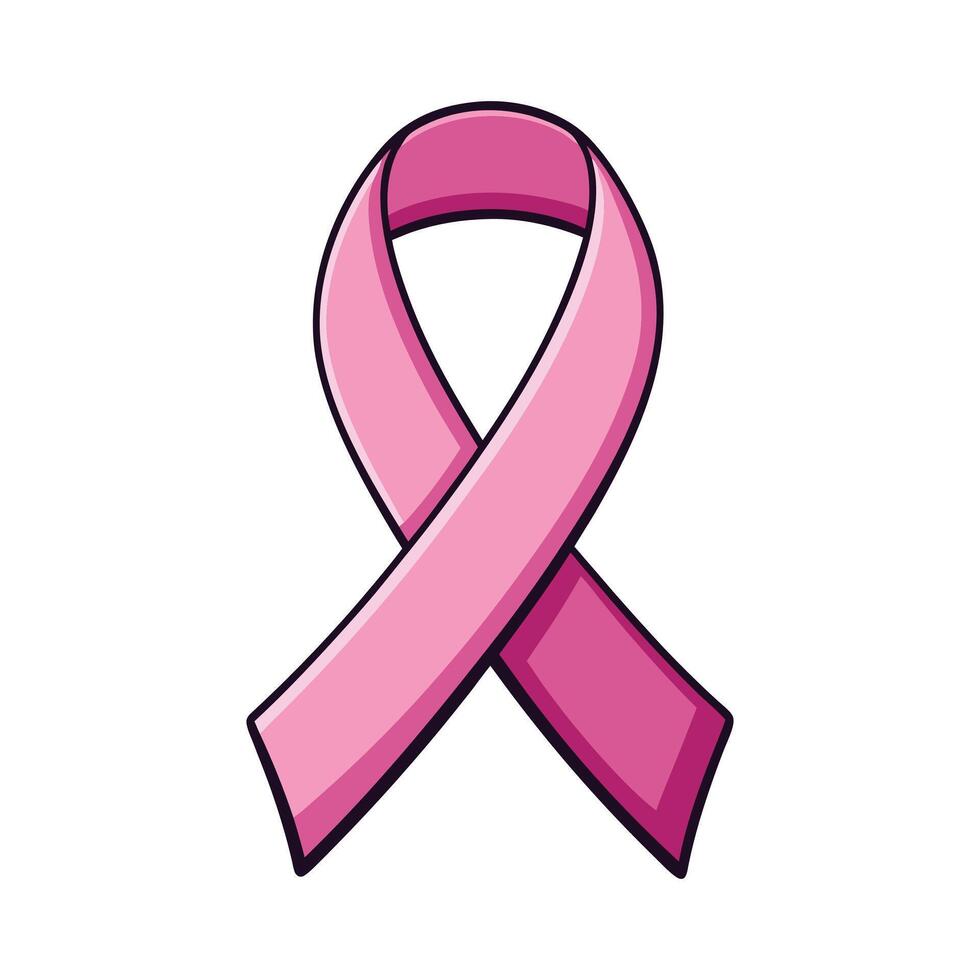 pink ribbon breast cancer awareness design illustration vector