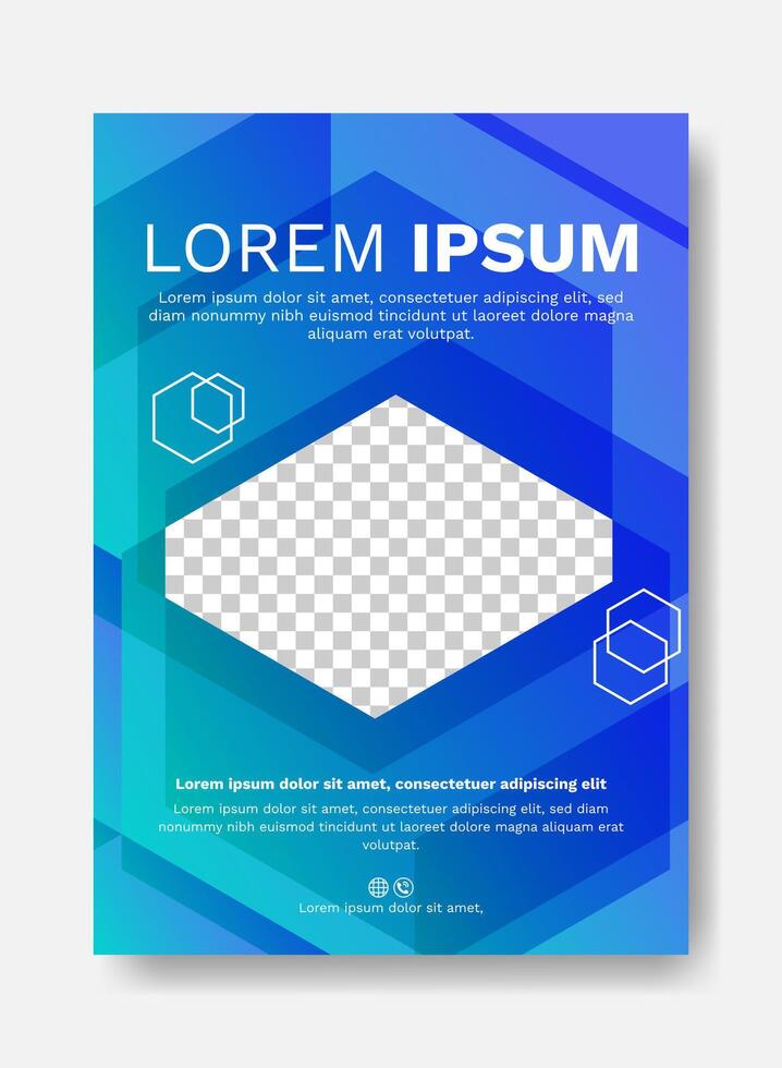 Abstract annual report template with photo holder vector