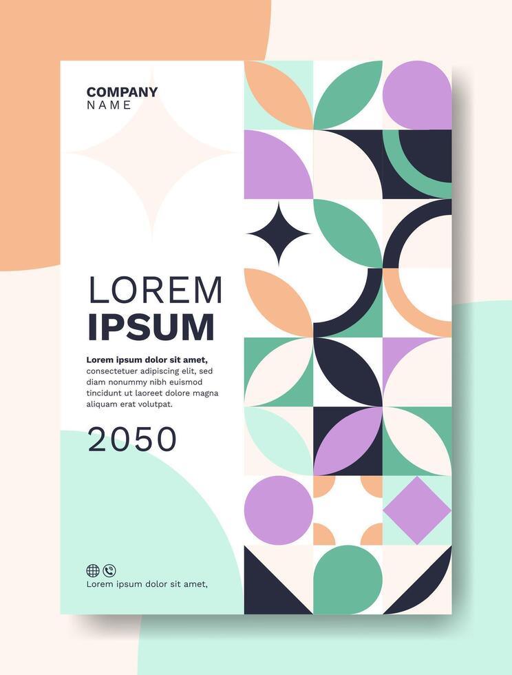 Annual report business brochure flyer Template geometric vector