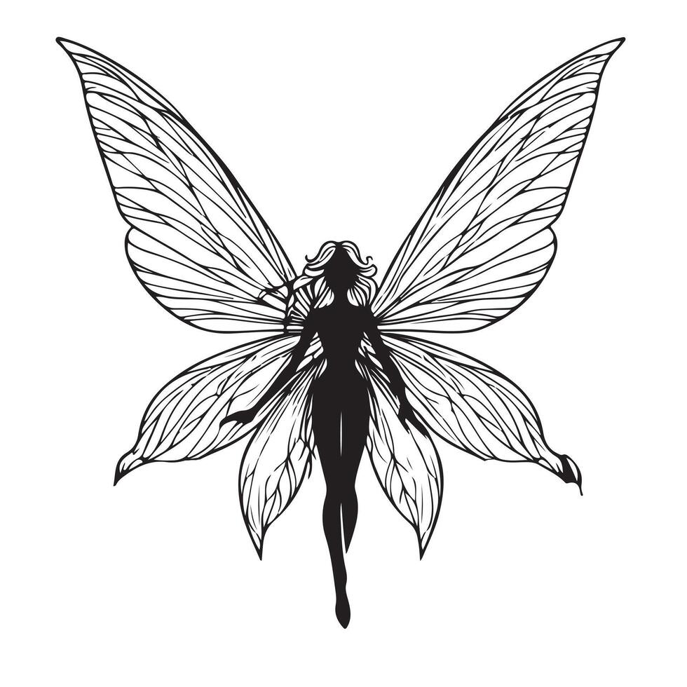 fairy illustration silhouette vector