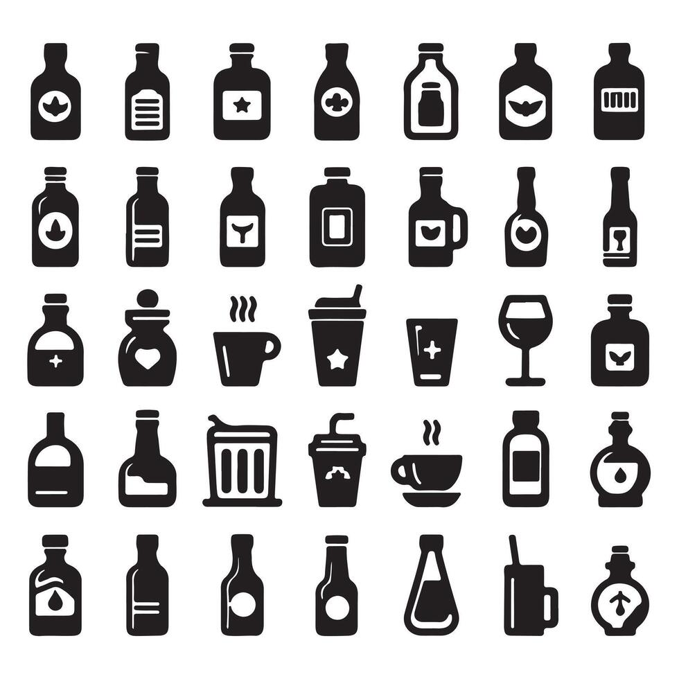 Bottle icon set. bottle icon vector