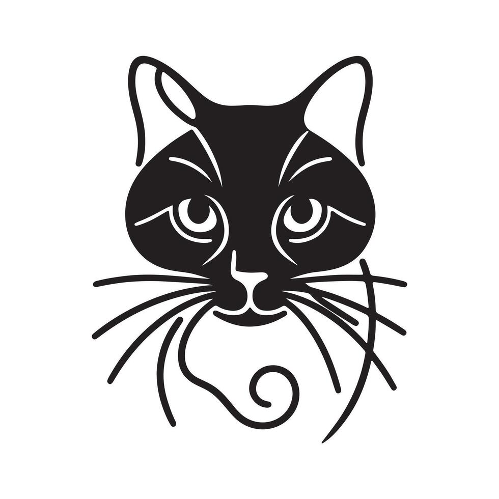 a black cat silhouette single line vector