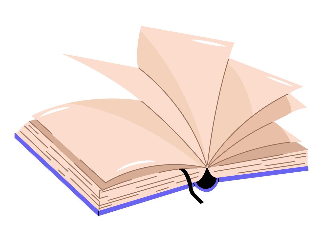 Open book, notebook. Color illustration. vector