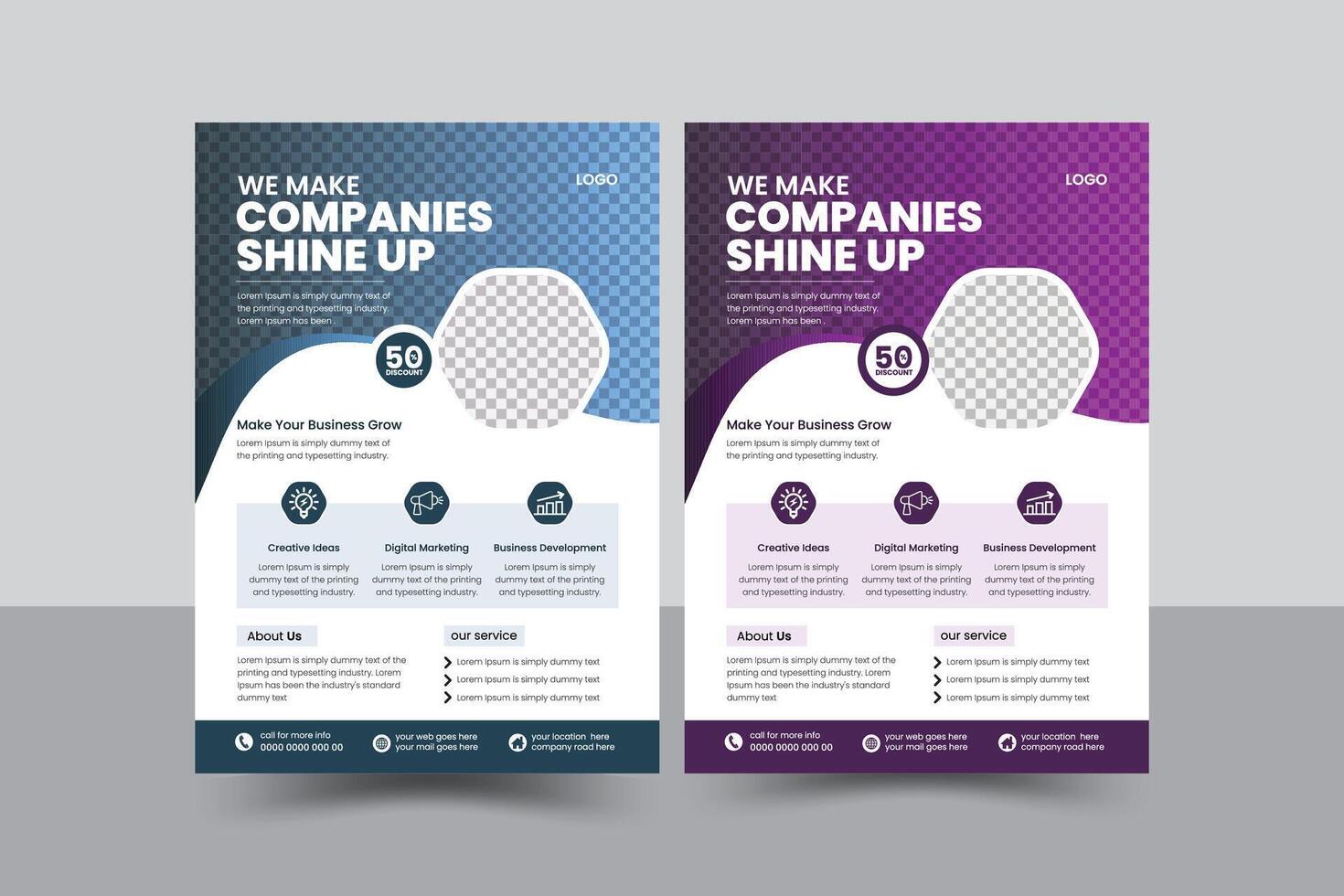 Creative corporate business flyer template design vector