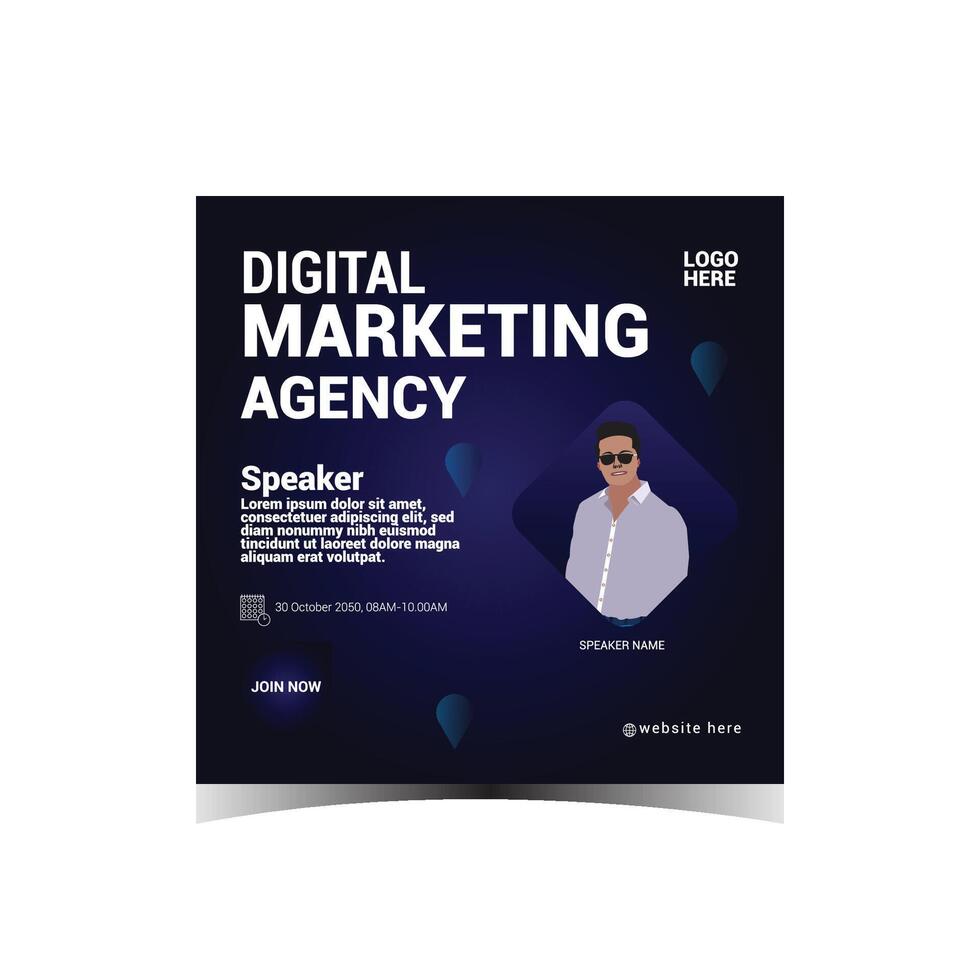 Digital marketing agency corporate social media post vector
