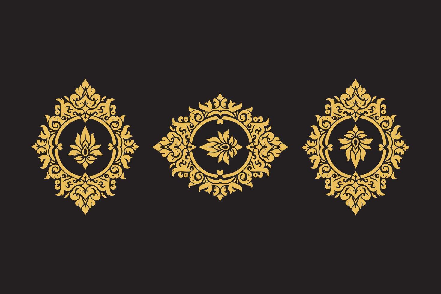 Ornament art illustration. floral vine, golden, simple clean Ornament design. vector