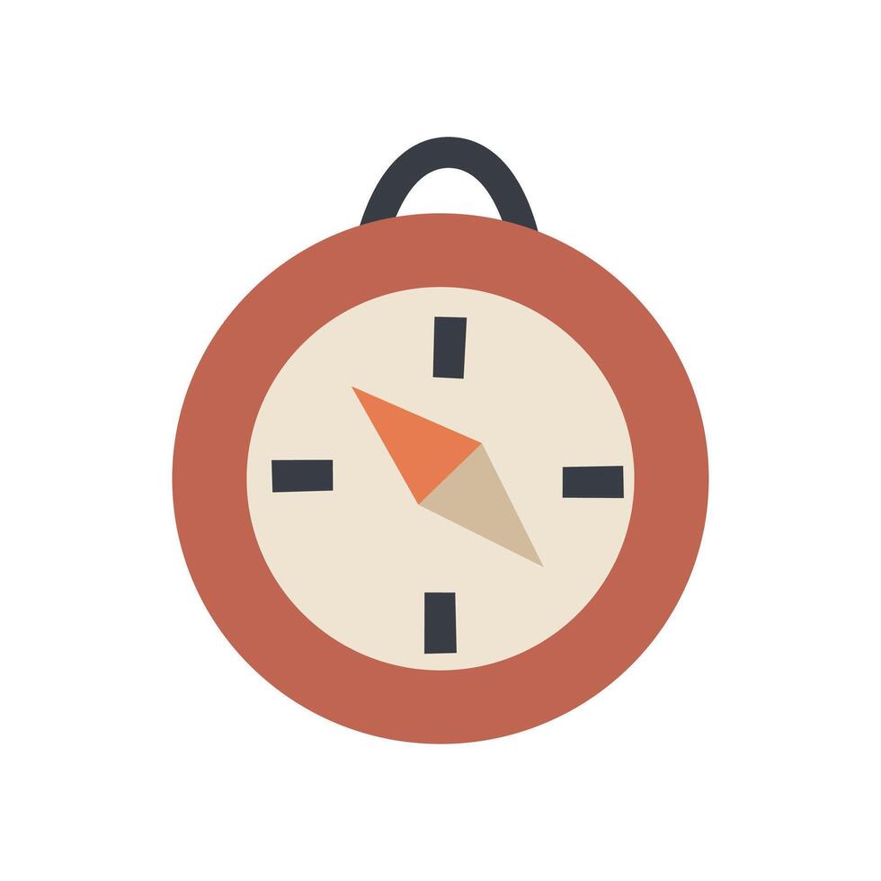 Cartoon compass. camping thematic element. vector