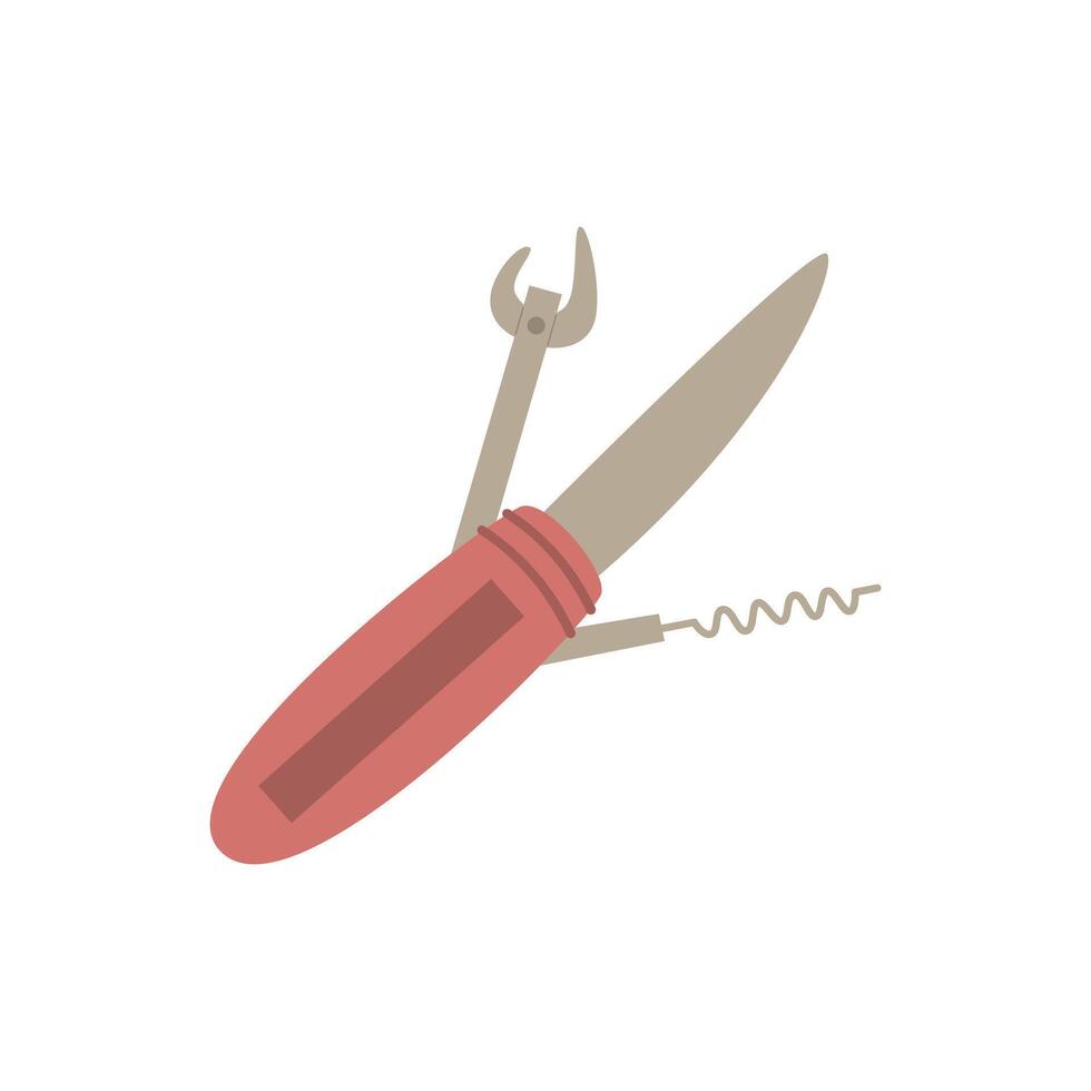 Cartoon knife. camping thematic element. vector