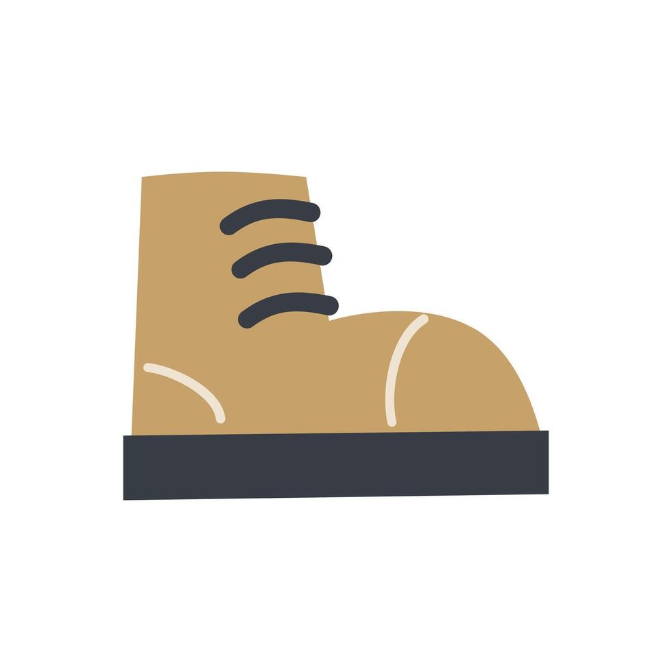 Cartoon boot. camping thematic element. vector