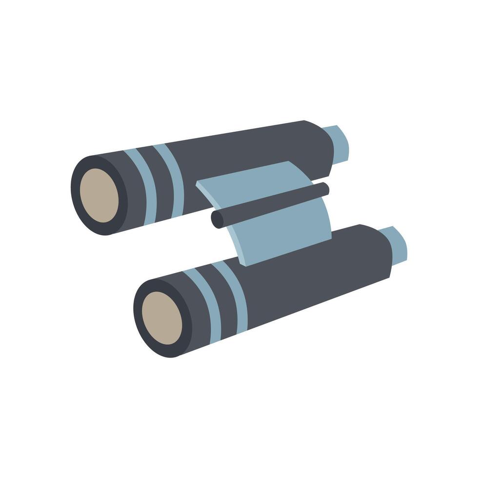 Cartoon binoculars. camping thematic element. vector