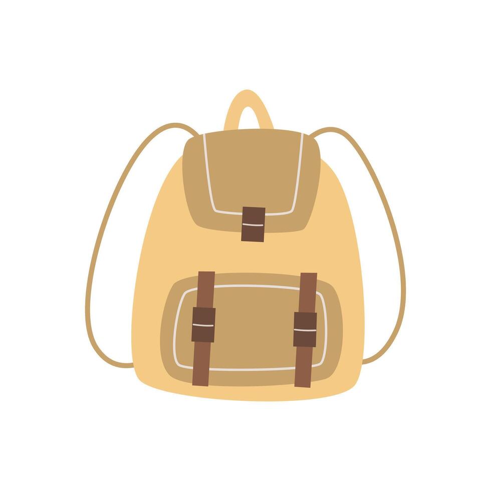 Cartoon backpack. camping thematic element. vector