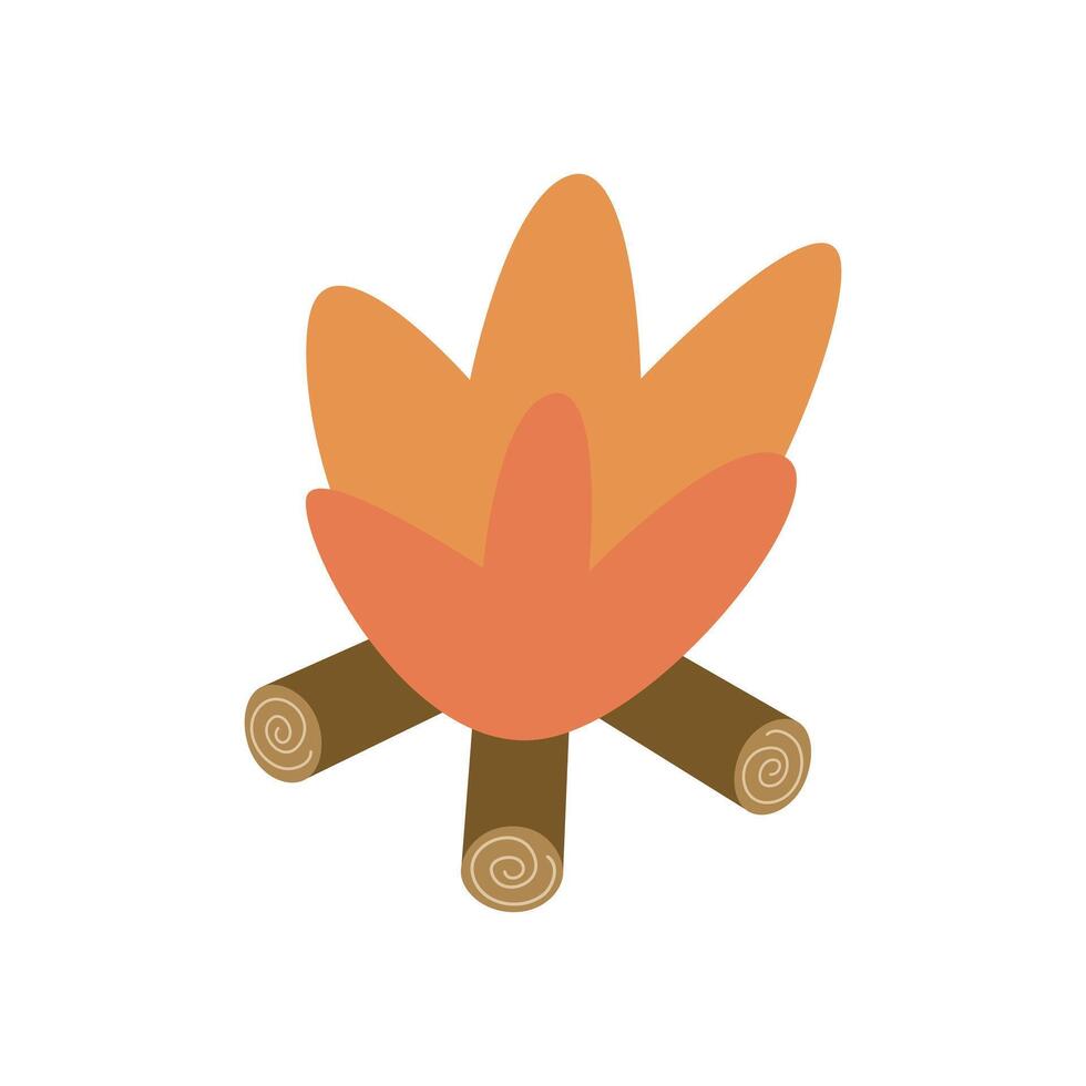 Cartoon bonfire camping thematic element. vector