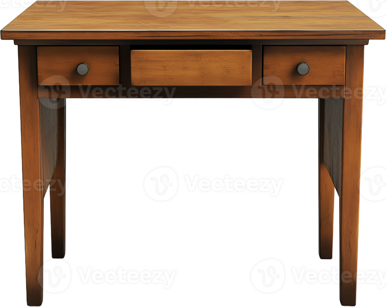 a wooden desk with two drawers on it png