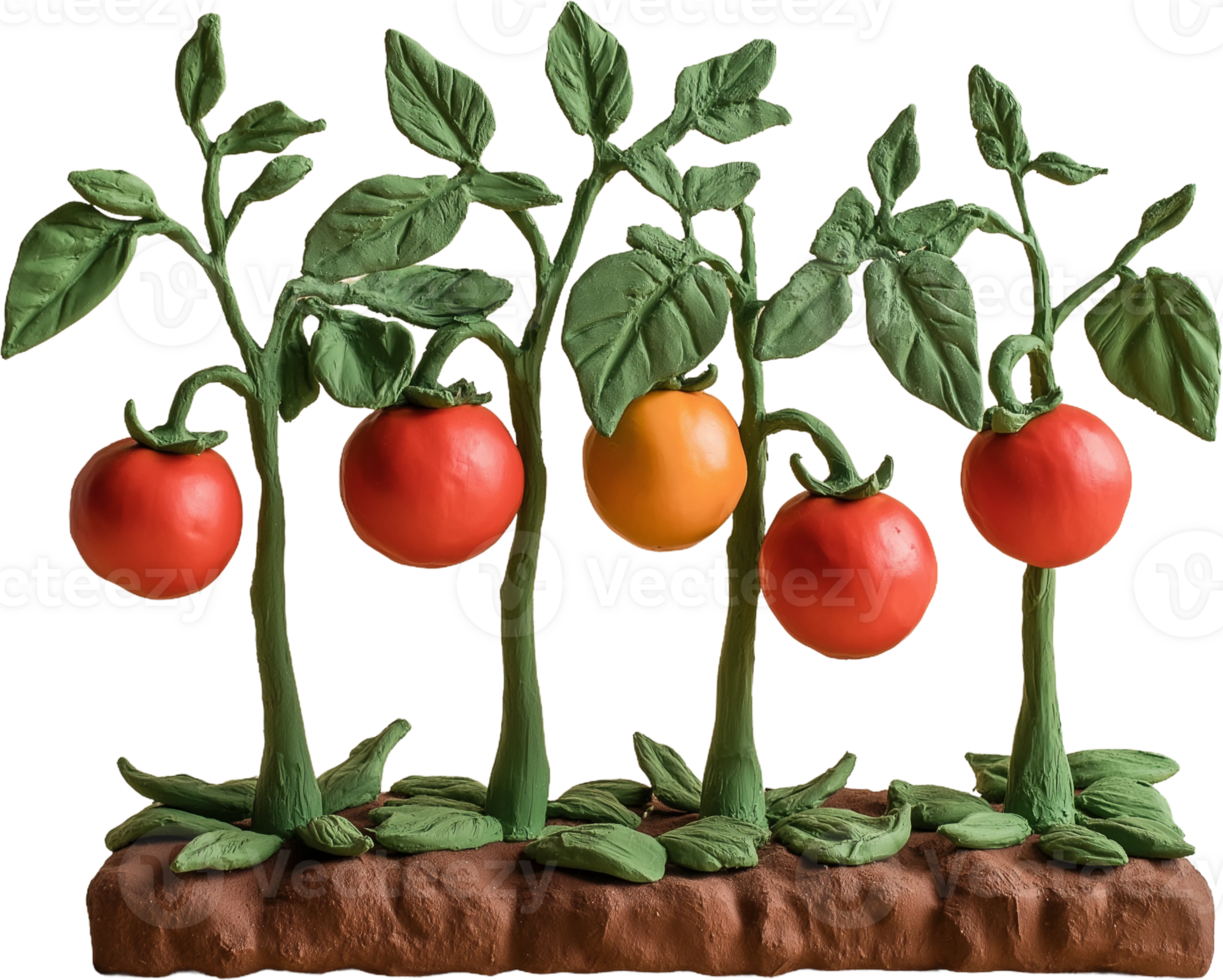 tomato plant with red and yellow tomatoes png