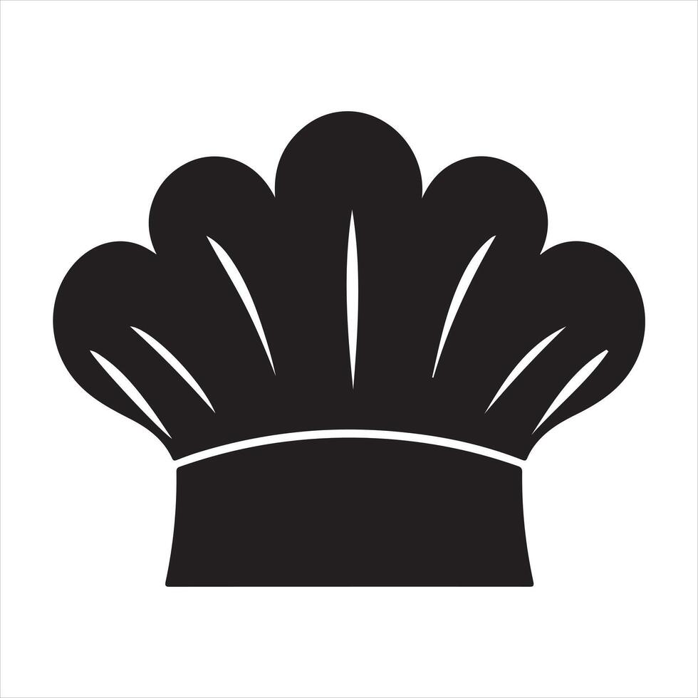 Chef hat silhouette white background vector