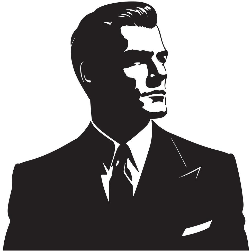 A Gallery of Men's Face Silhouettes vector