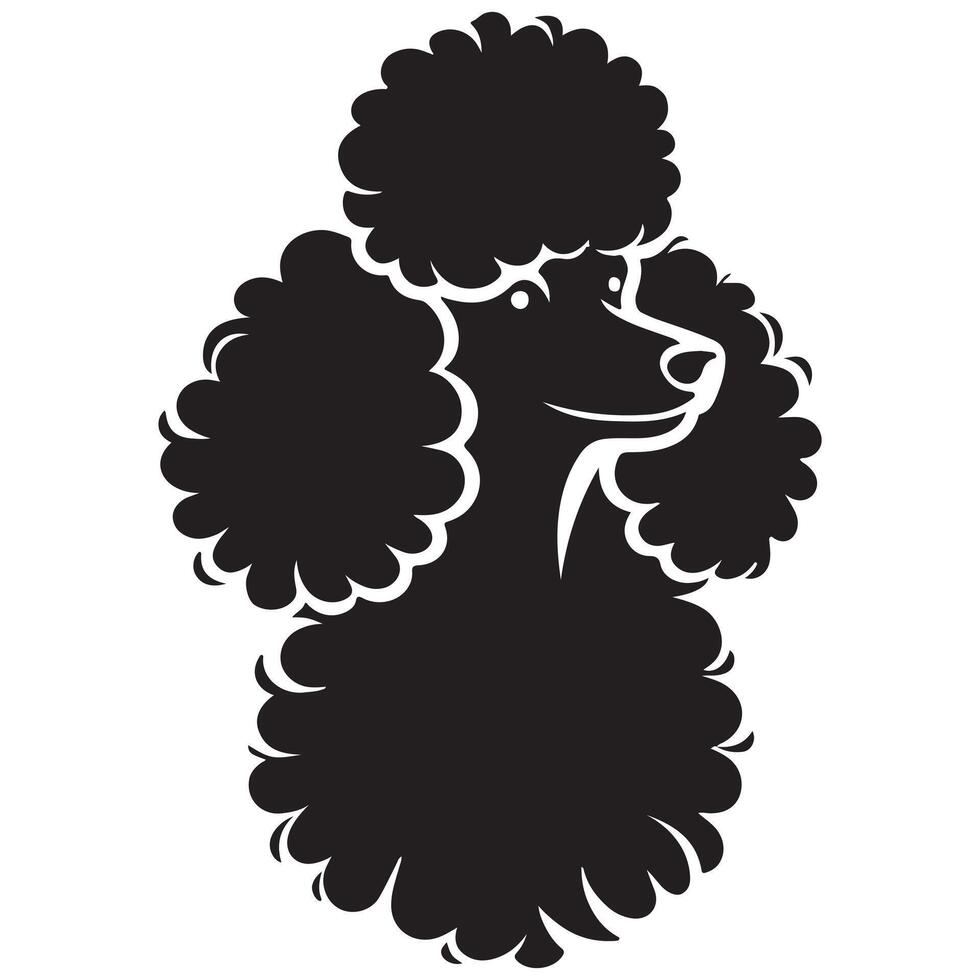 Stylized Silhouette of a Poodle Elegance and Poise in Classic Canine Grooming vector