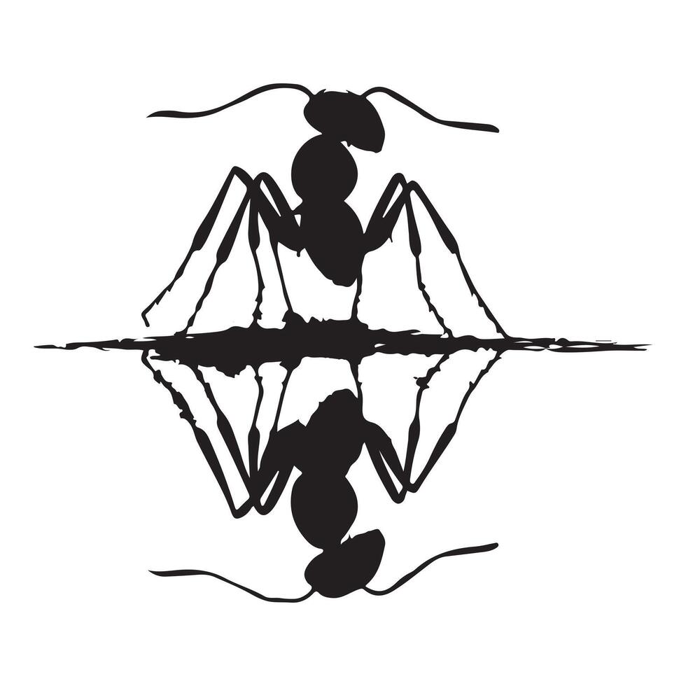 Ant silhouette white background vector