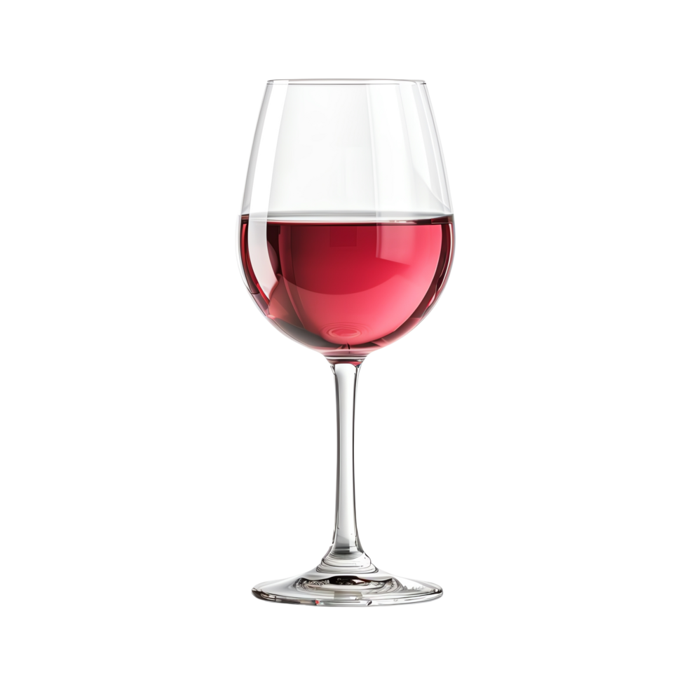 Elegant glass of red wine isolated on transparent background, ideal for dining, celebration, and wine-tasting themes. png
