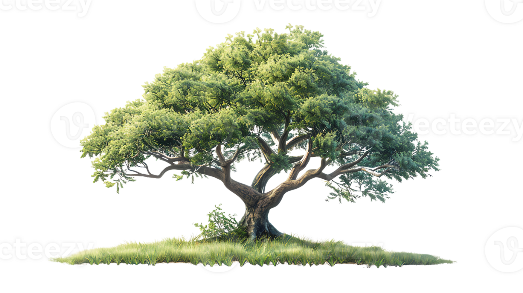 Isolated lush green tree on transparent background. Perfect for nature, environment, or landscaping projects. High-resolution stock image. png