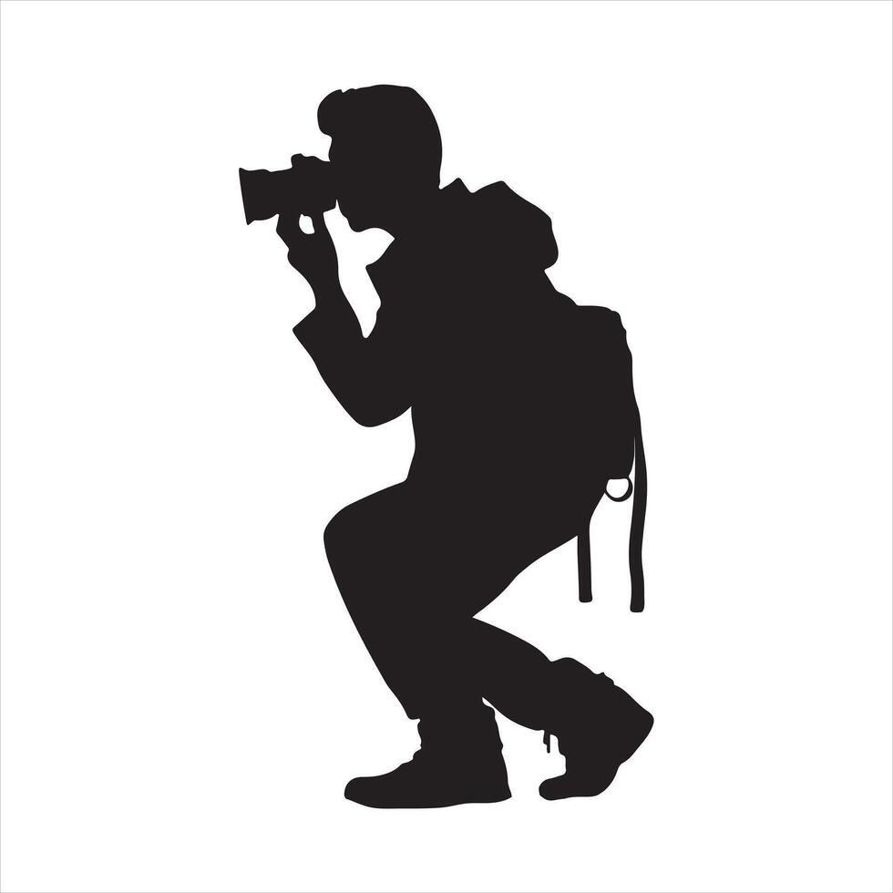 Photographer silhouette isolated on white background vector