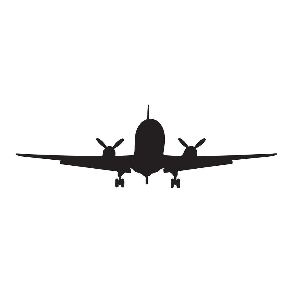 plane silhouette on a white background vector