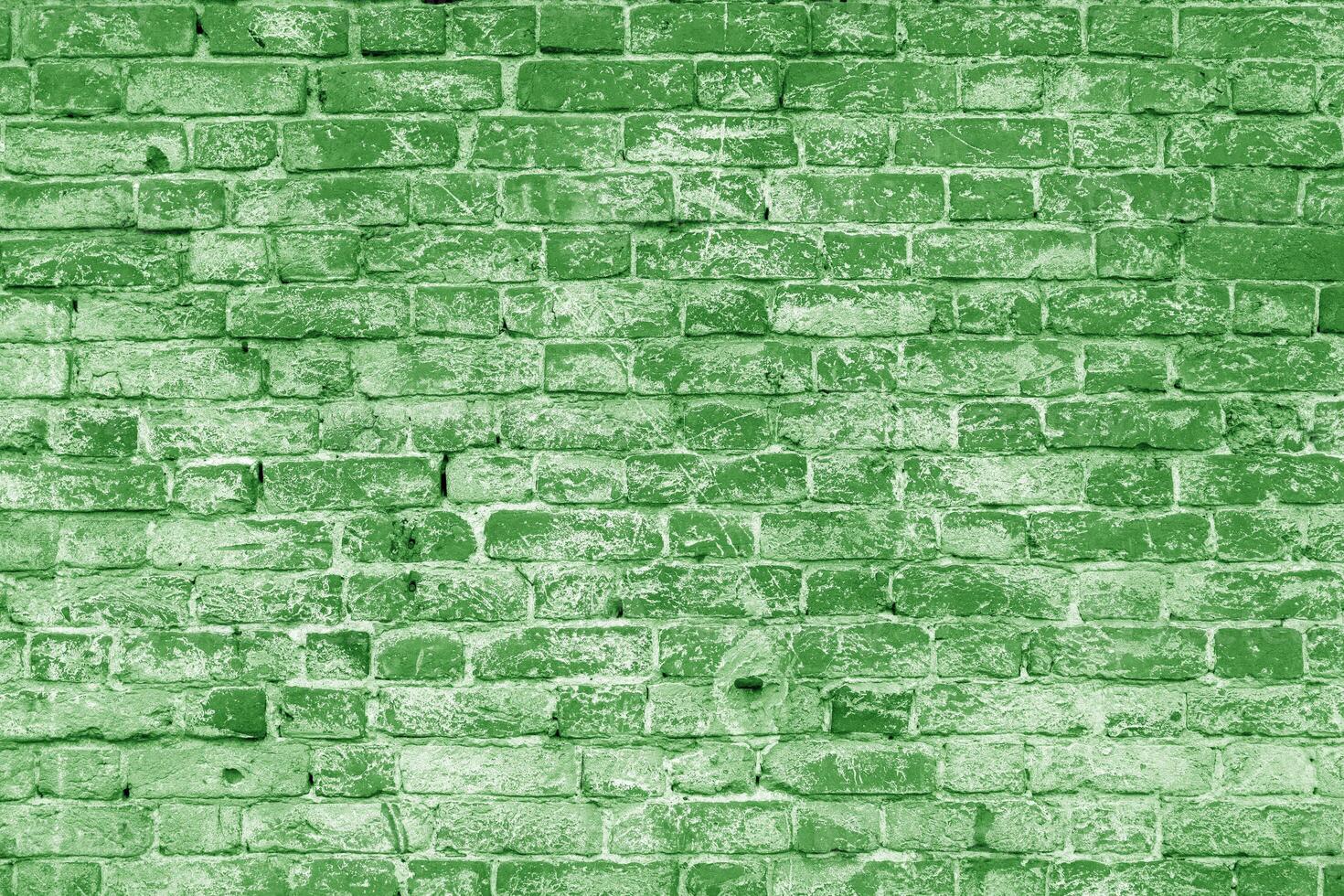Green brick building wall. Interior of a modern loft. Background for design and interview recording. photo