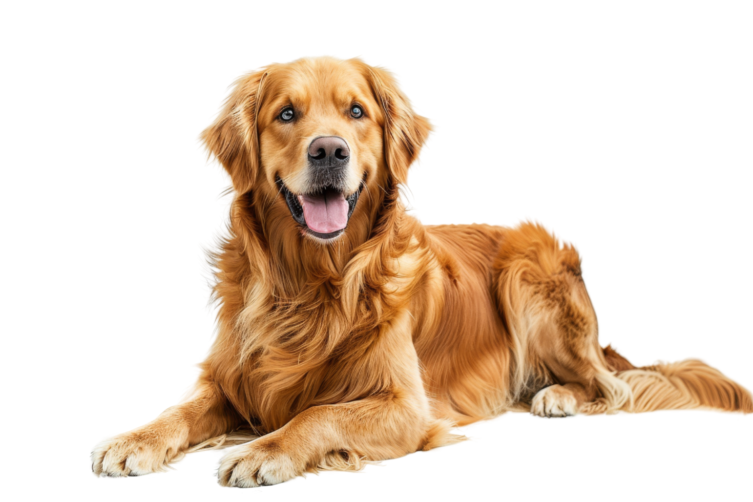 Golden Retriever Dog Lying DownIsolated png