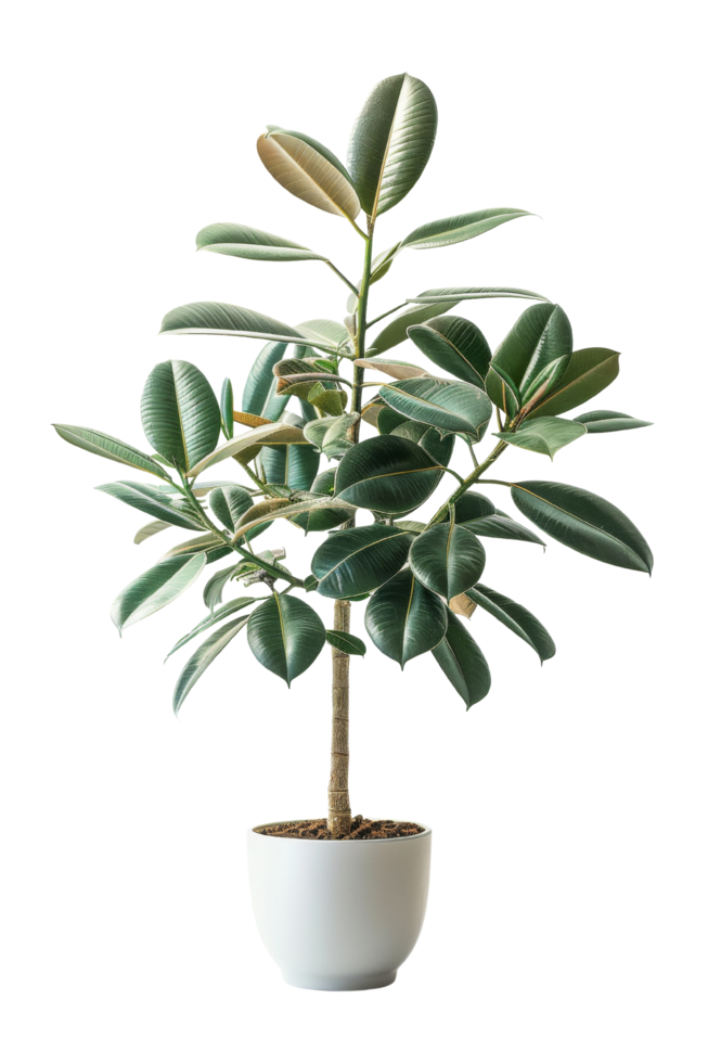 Ficus Lyrata Plant in White Pot png