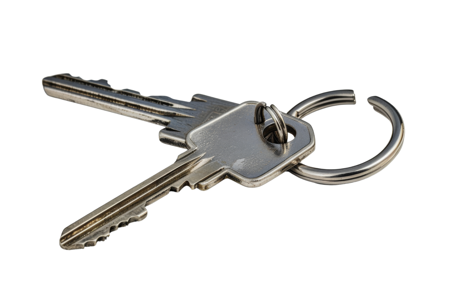 Closeup of Two Keys on a Keyring png
