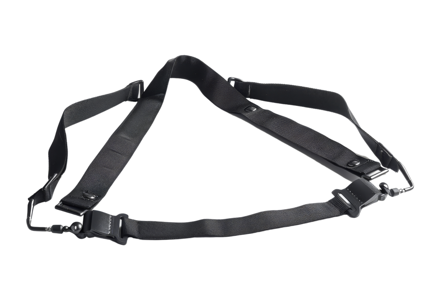 Black Safety Harness with Adjustable Straps png