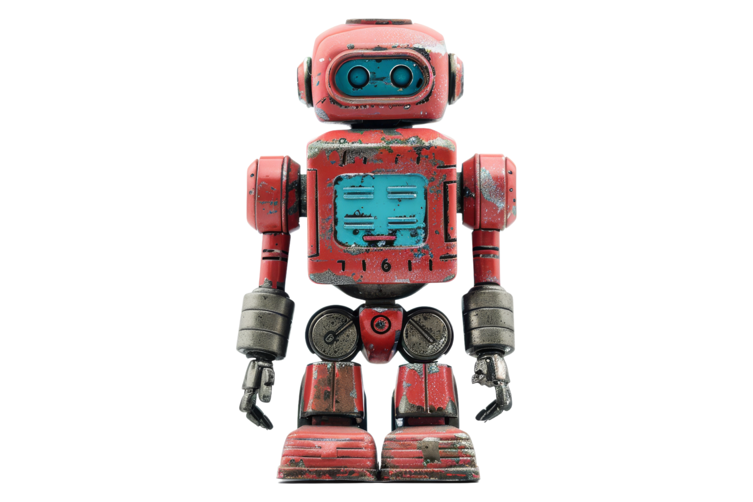 Vintage Red Robot Toy png