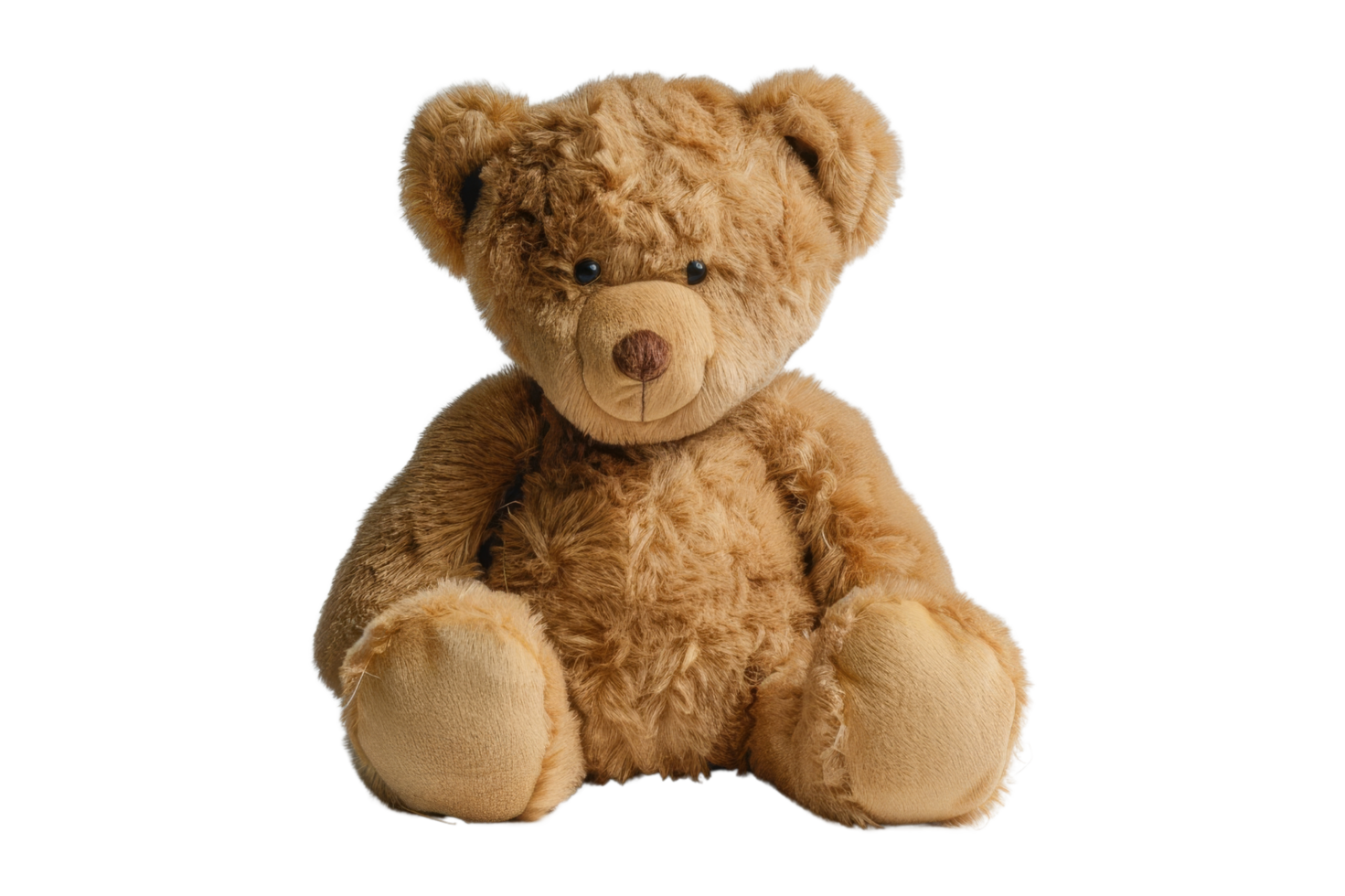 Brown Teddy Bear Sitting on White Background png