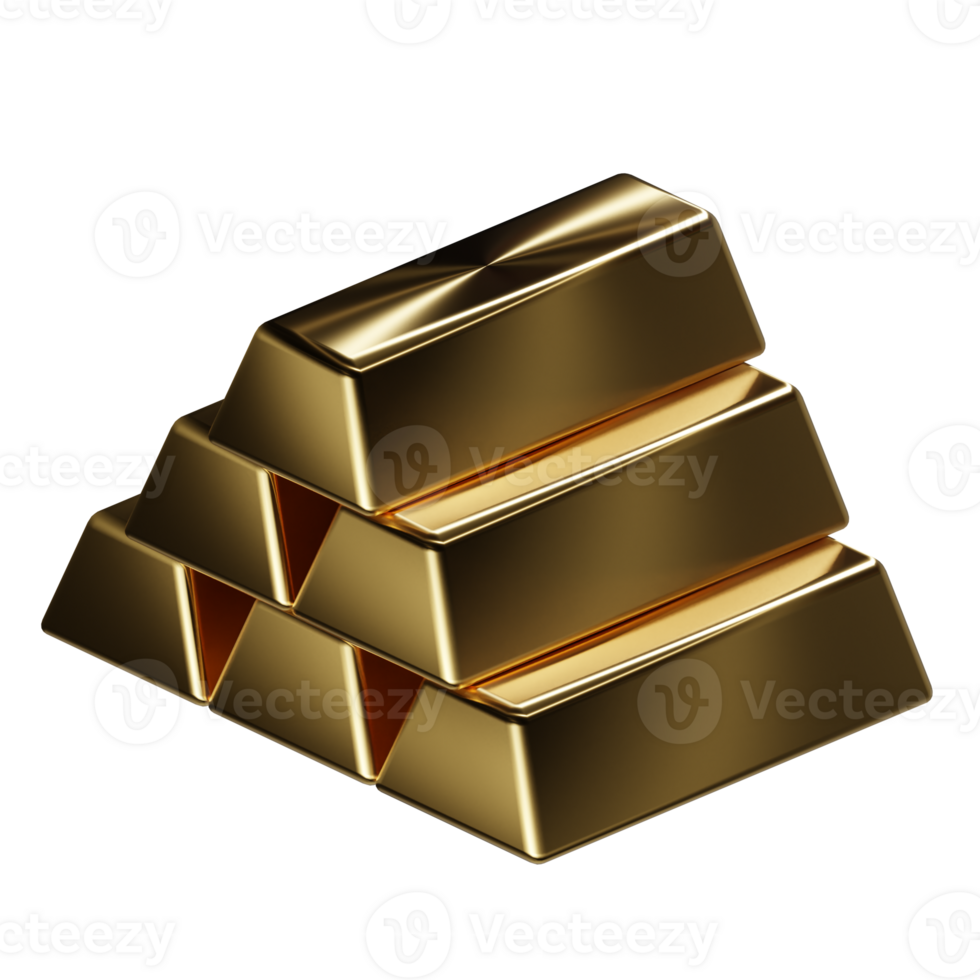 a 3d isometric pyramid stack of fine golds png