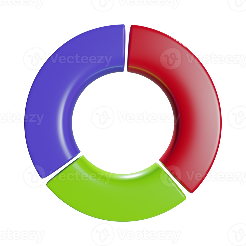 a 3d colorful stack of pie chart icon png