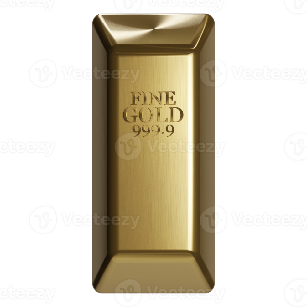 a 3d fine gold bar icon png