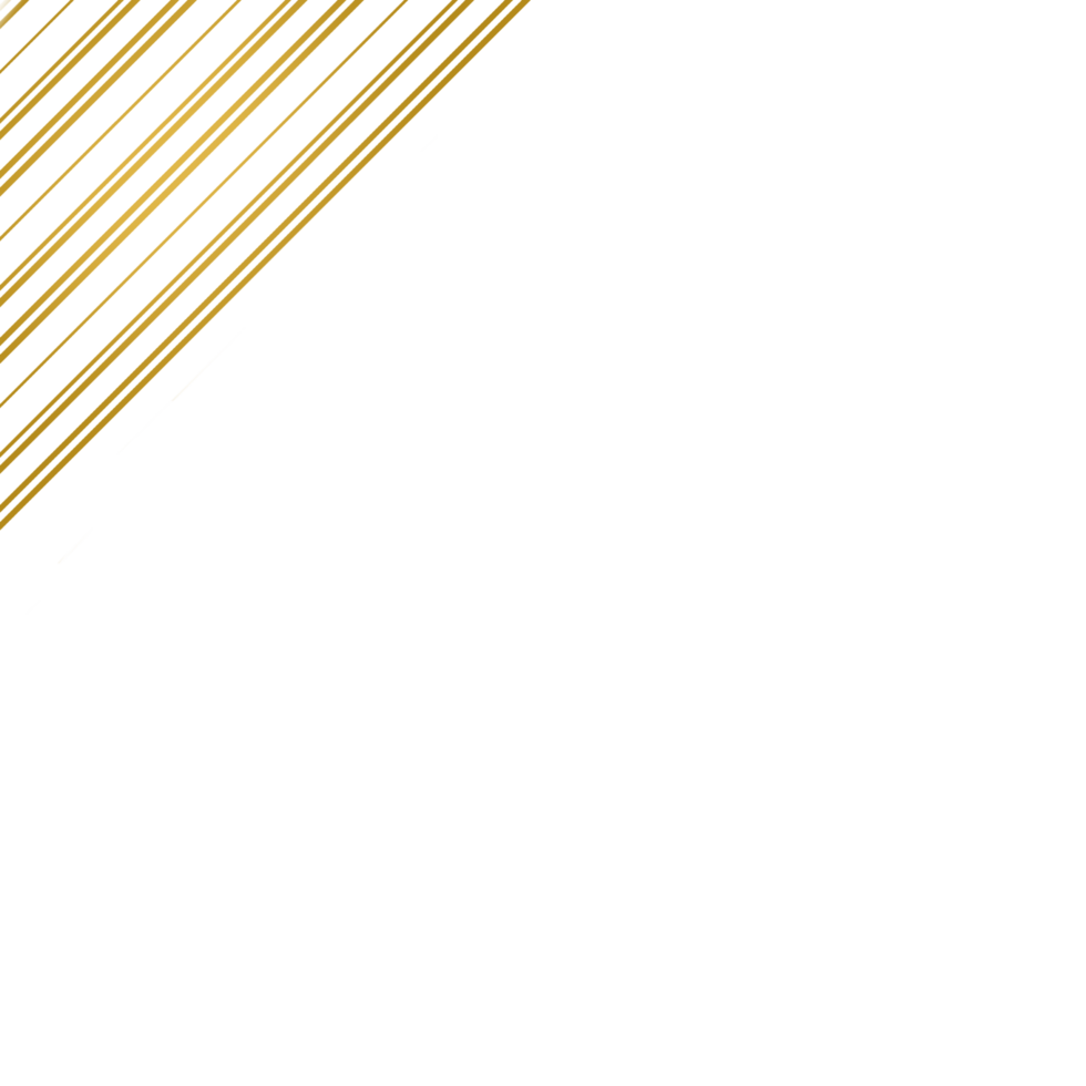 Diagonal Gold Line Corner Frame on a Transparent Background png