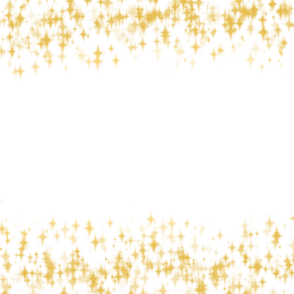 Gold glitter star frame on transparent background png
