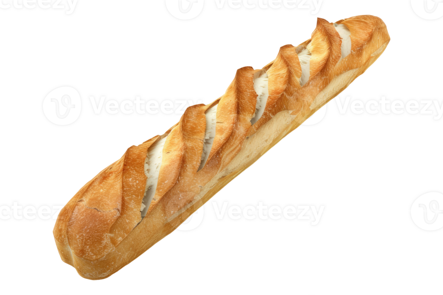 French baguette isolated on transparent background. png