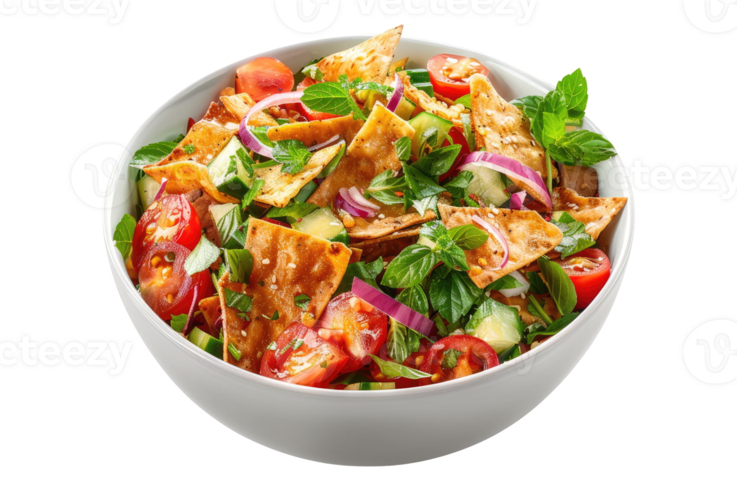 Fattoush isolated on transparent background. png