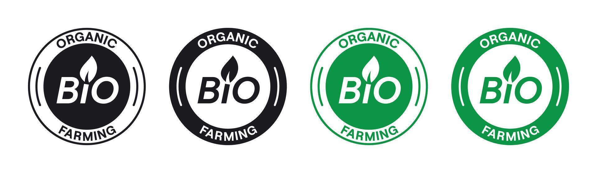 Biological labels icons or bio food stamp design. vector
