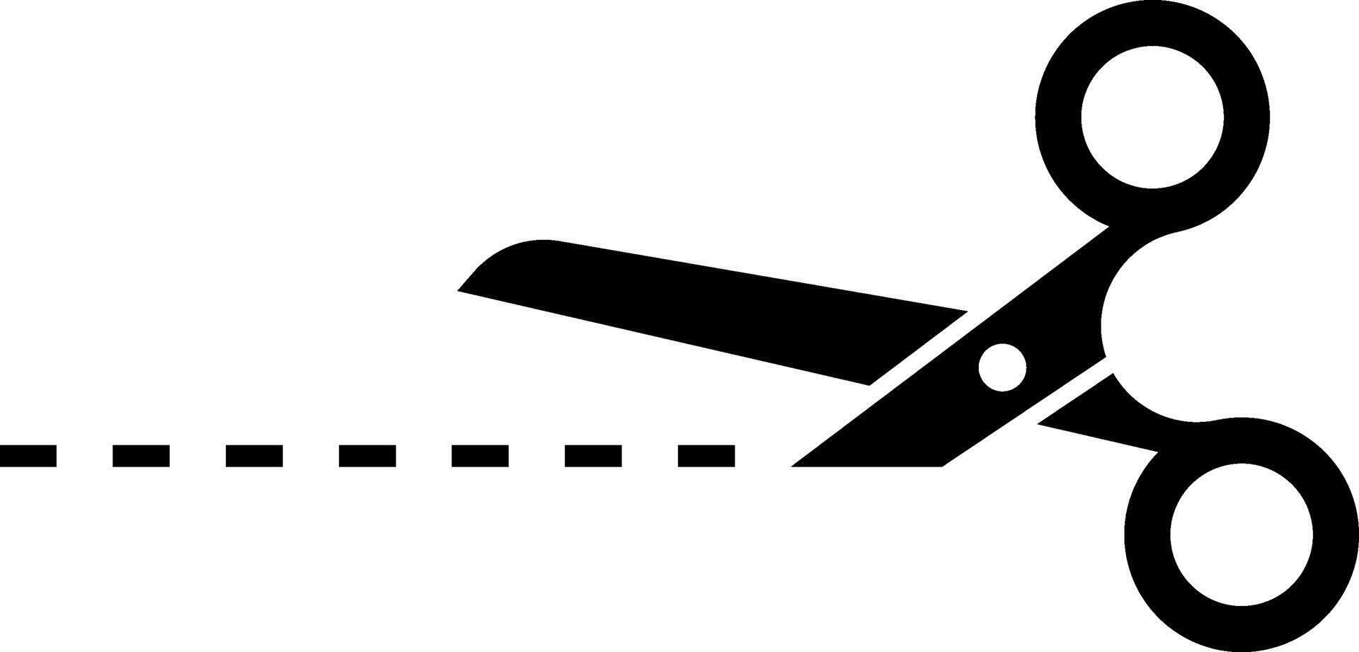 Scissor cut line label black design. vector