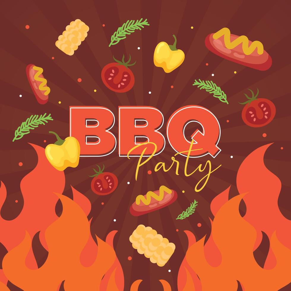 BBQ party poster vector