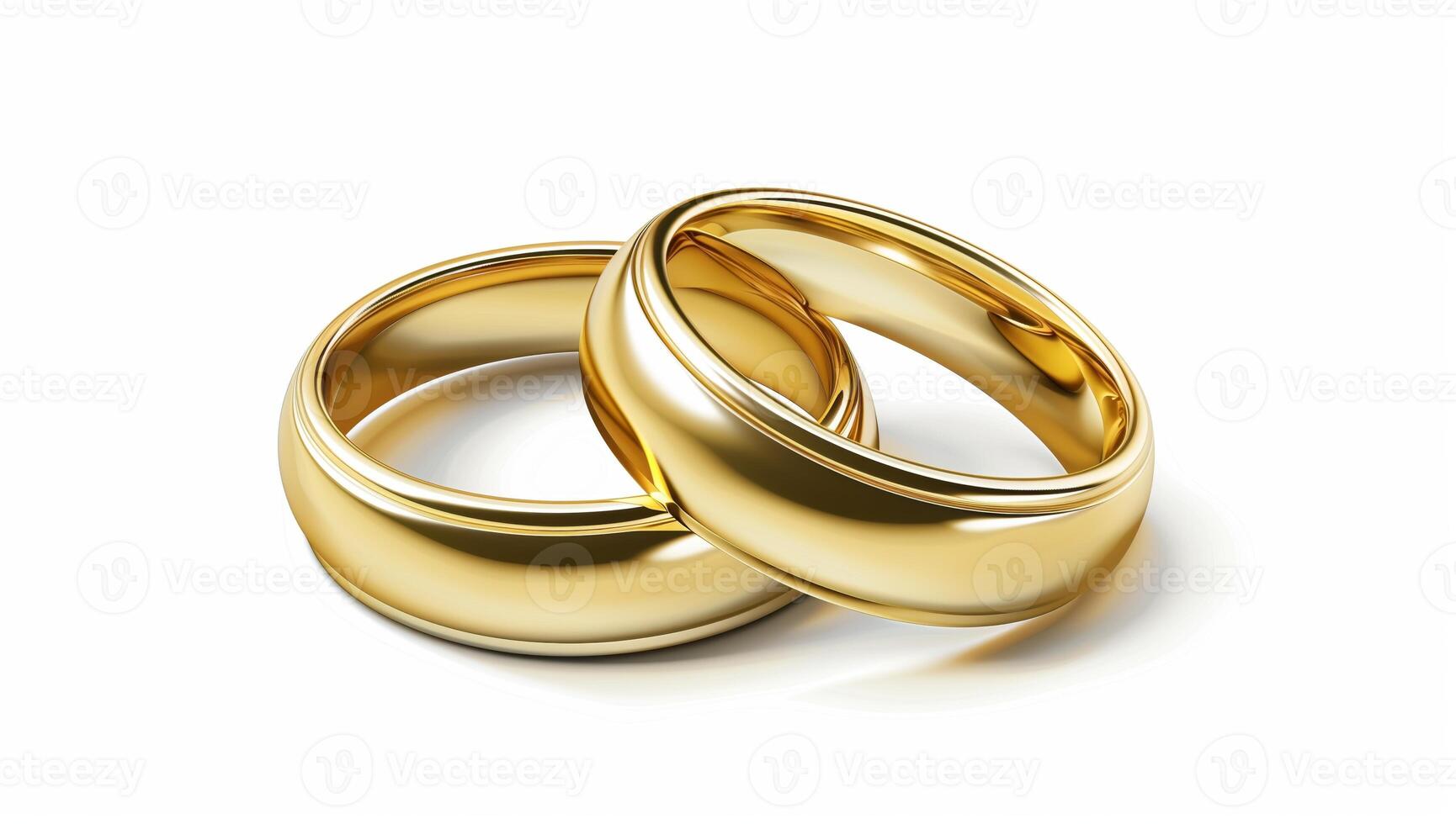 two wedding rings on a white background photo