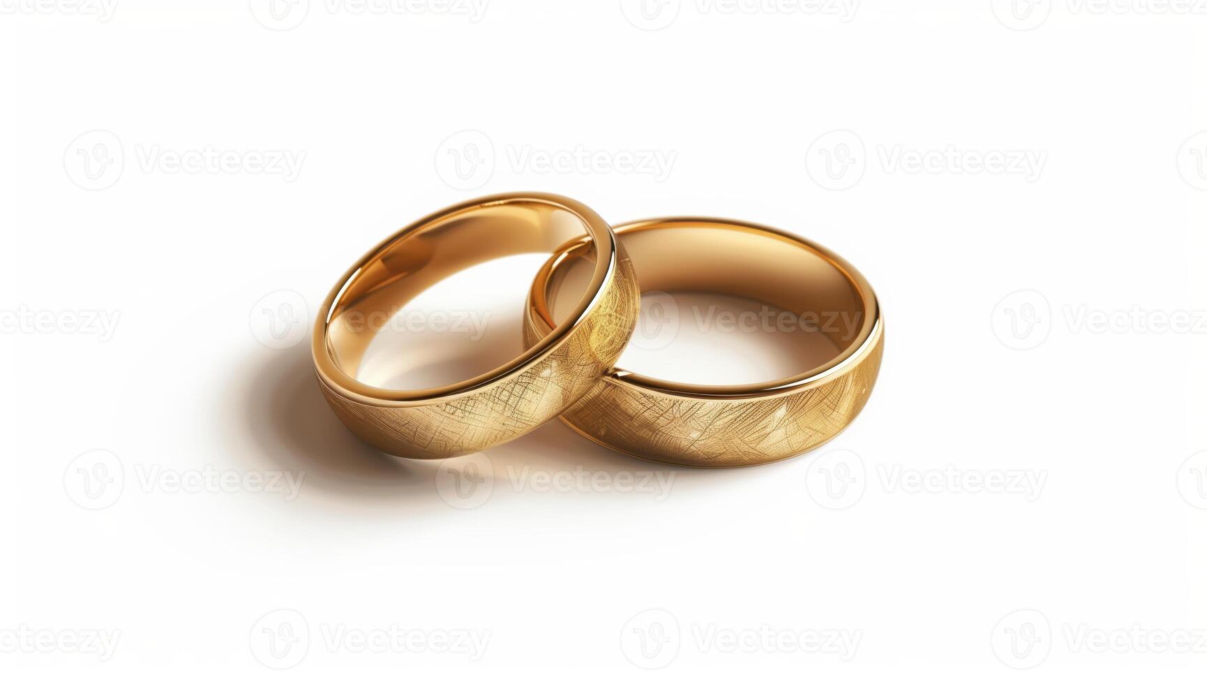 two wedding rings on a white background photo