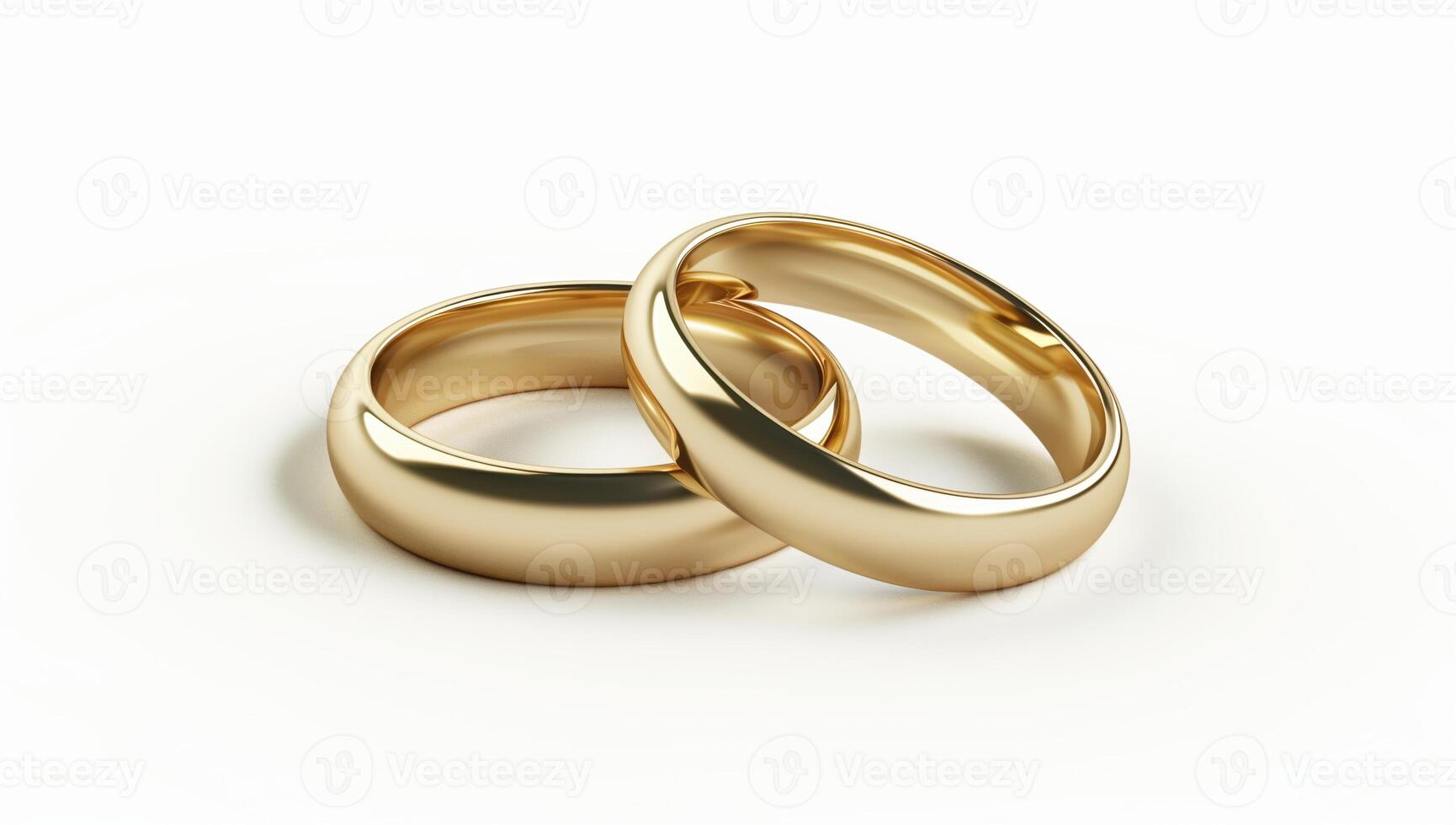 two wedding rings on a white background photo