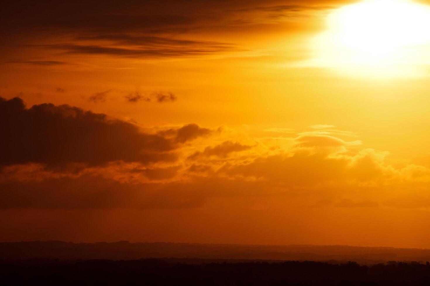 Evening Golden Sky and Sun Scenic Beauty photo