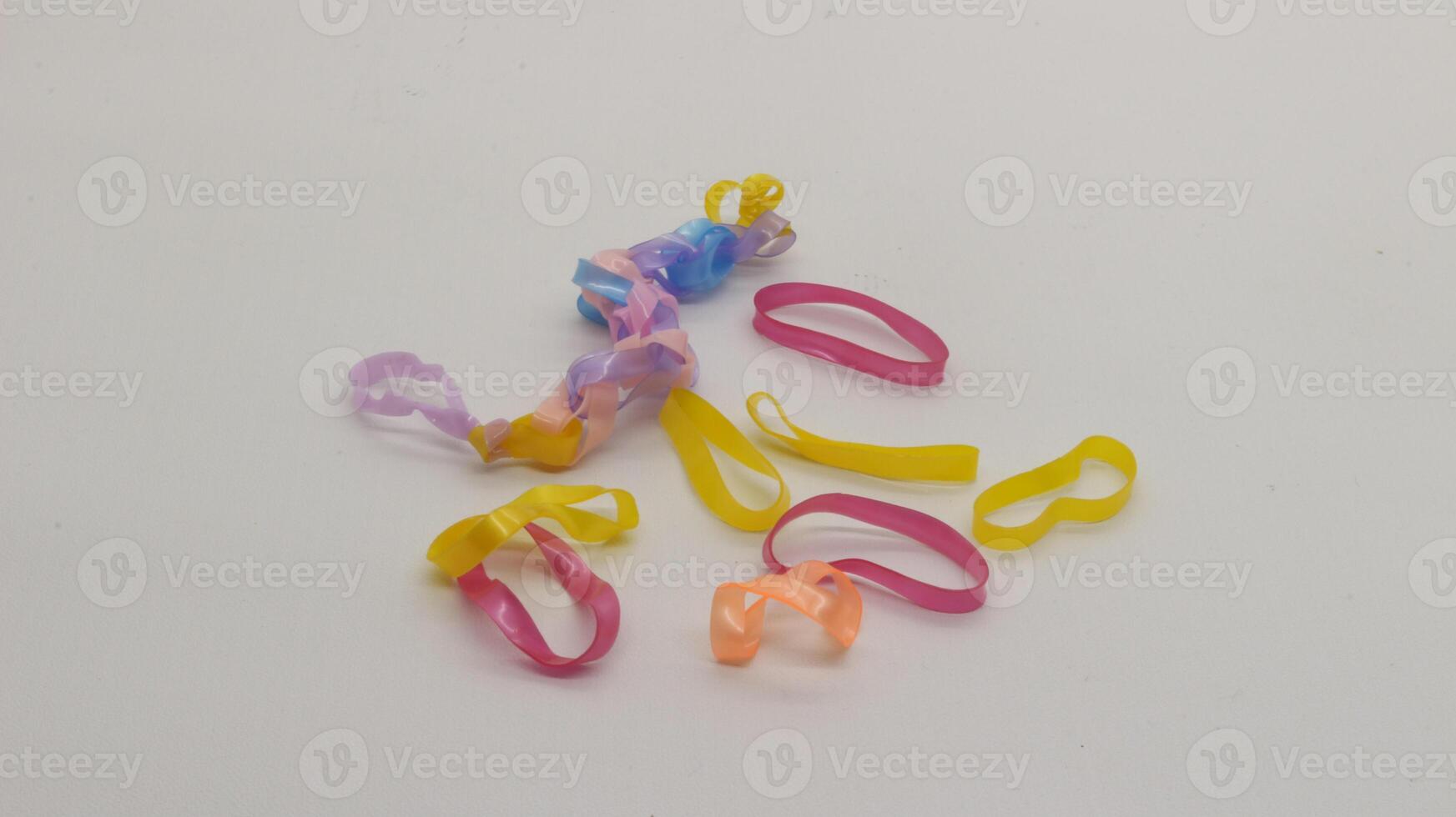 Colorful hair ties isolated photo